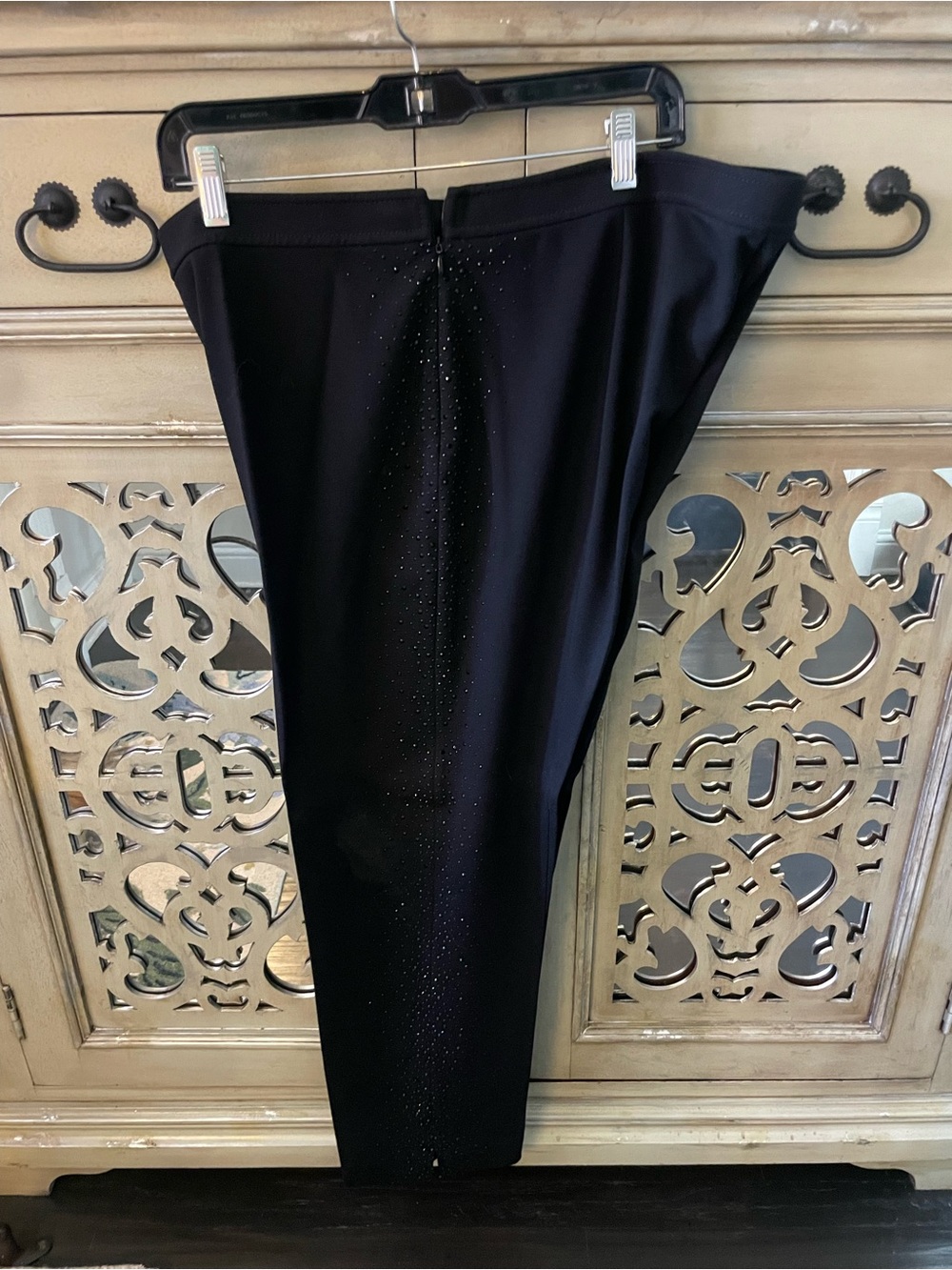 St. John Black Lexi Pants with Sparkle Side Panels - Picture 3 of 8